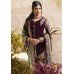 F-7313 PURPLE FLORAL LUSTER STRAIGHT CUT VELVET SALWAR SUIT